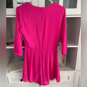 Hot Pink Long Sleeve Romper (XS) - Never Worn